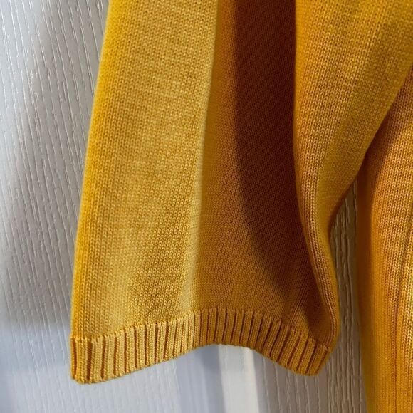 🌼🌼 Christopher & Banks Button sweater Yellow Large 3/4 sleeves EUC - Picture 5 of 11
